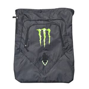 Monster Energy Backpack Large Black Drawstring Gym Sports Logo Cinch Bag